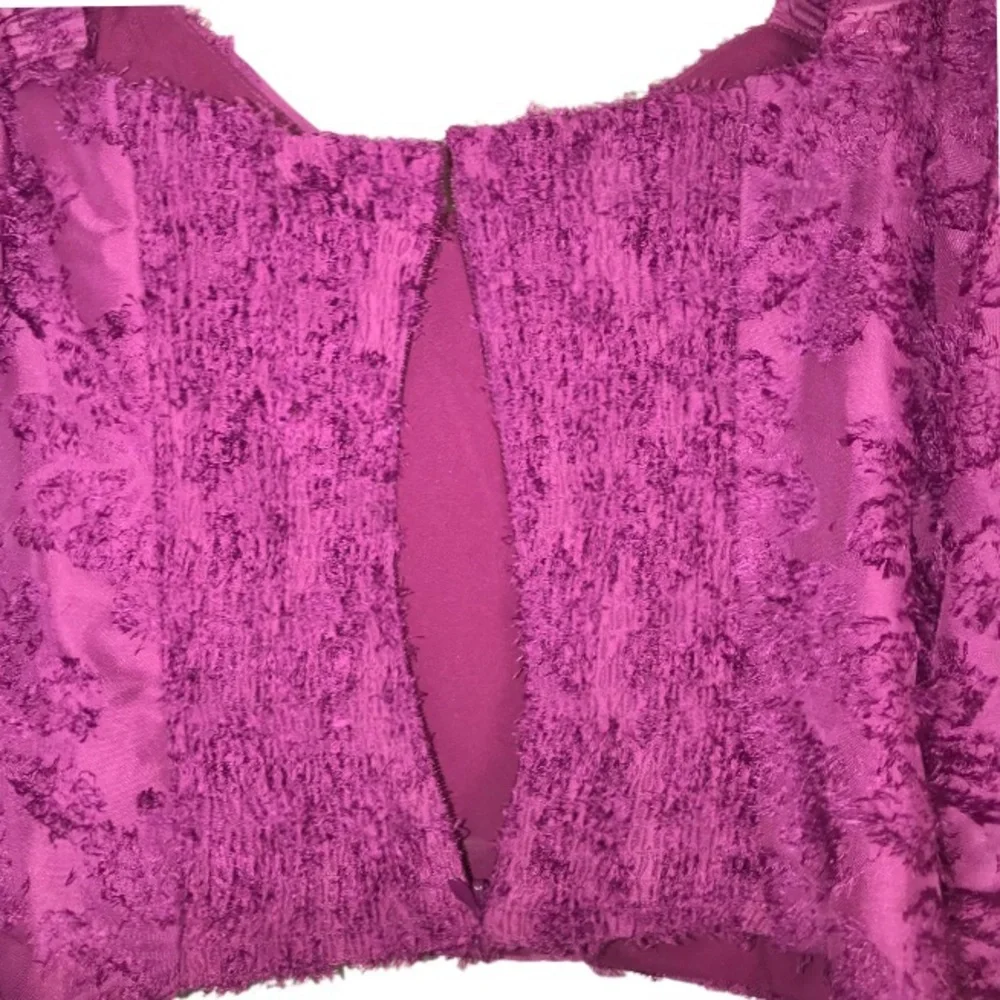Anthropologie Hutch Raspberry Kenna Medley 3/4 Puff Sleeve Corset Crop Top - Picture 6 of 9